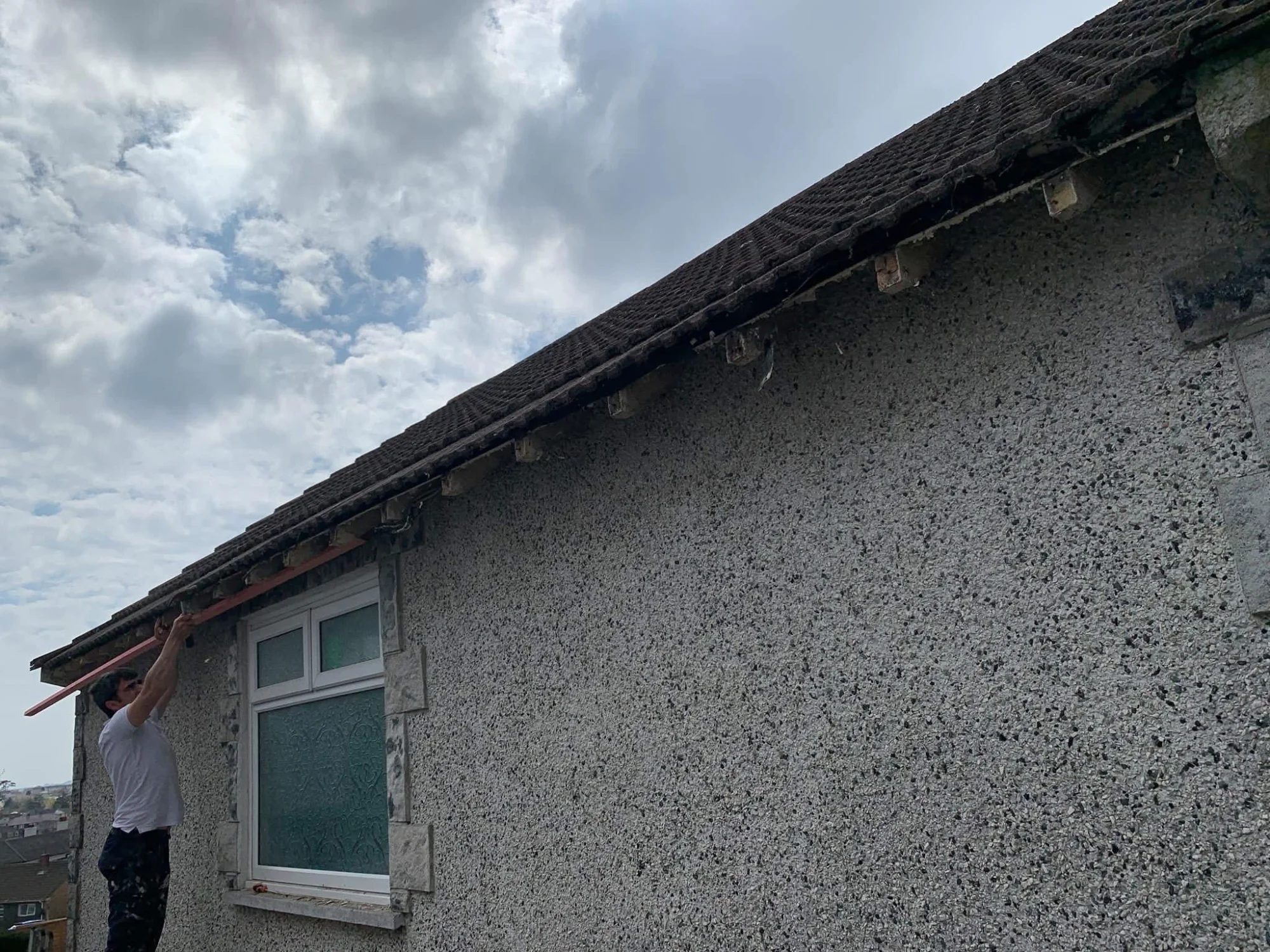 Storm damage roof repairs in Marazion