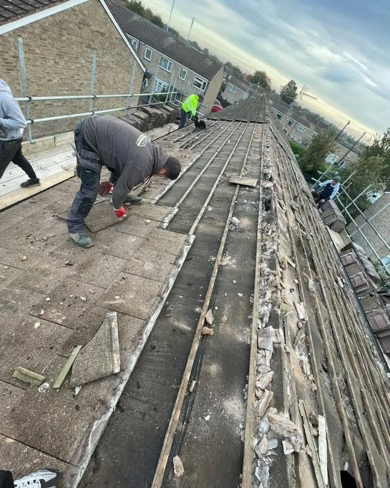 Roof strip and re-felt in progress in Marazion