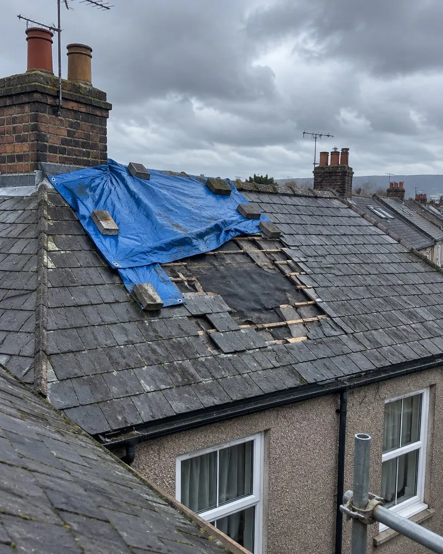 Storm damage and insurance work in Marazion